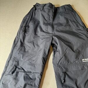 Precision Mountainwear Black Insulated Snow Pants Mens Medium Side Zip Winter